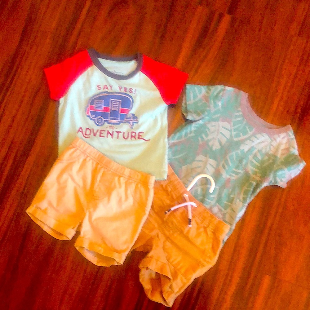 Size 2T boys outfits khaki shorts and t-shirt